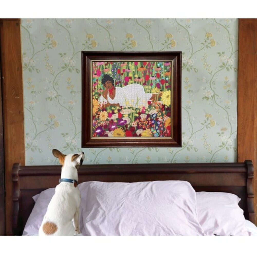 Jigsaw Puzzle Woman in Flowers 1000 Piece by eeBoo Square 23 x 23 in NEW Sealed - Picture 6 of 12